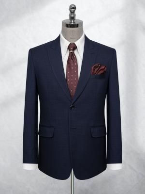 Bộ Suit Xanh Navy Đậm Hoạ Tiết Kẻ TGS390